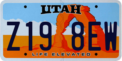 UT license plate Z198EW