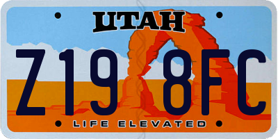 UT license plate Z198FC