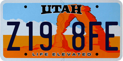 UT license plate Z198FE