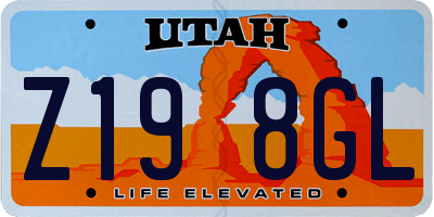 UT license plate Z198GL
