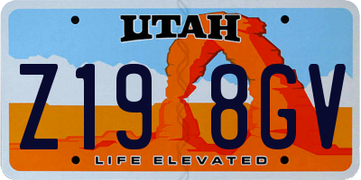 UT license plate Z198GV