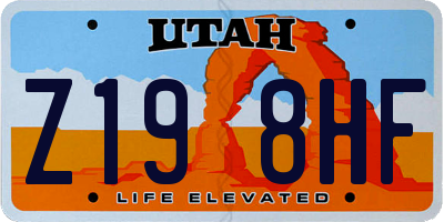 UT license plate Z198HF