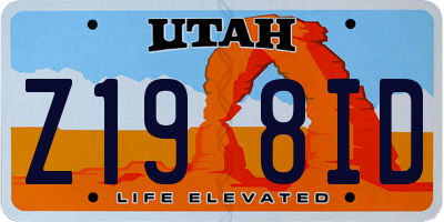 UT license plate Z198ID