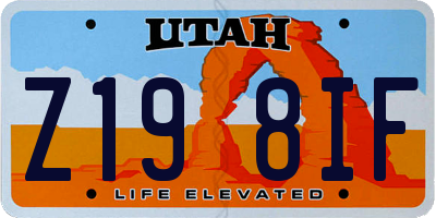 UT license plate Z198IF