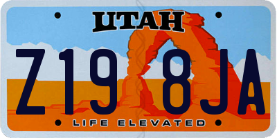 UT license plate Z198JA