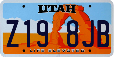 UT license plate Z198JB