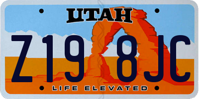 UT license plate Z198JC