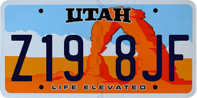 UT license plate Z198JF