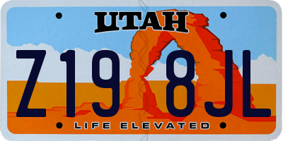 UT license plate Z198JL
