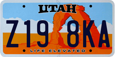 UT license plate Z198KA