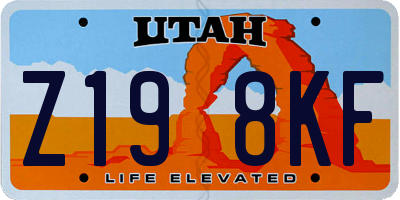 UT license plate Z198KF