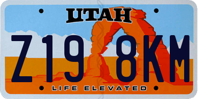 UT license plate Z198KM