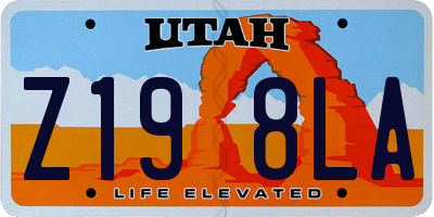 UT license plate Z198LA