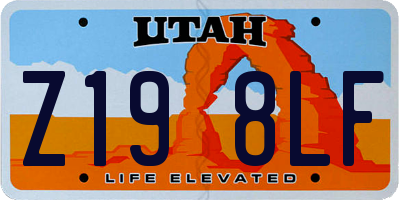 UT license plate Z198LF