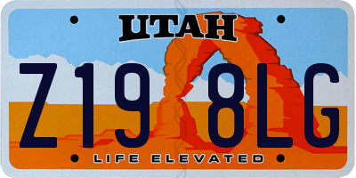 UT license plate Z198LG