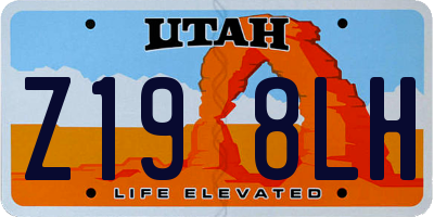 UT license plate Z198LH