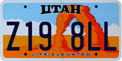 UT license plate Z198LL