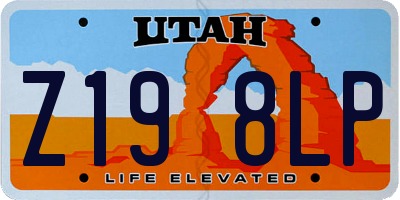 UT license plate Z198LP