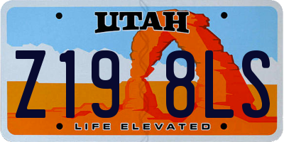UT license plate Z198LS
