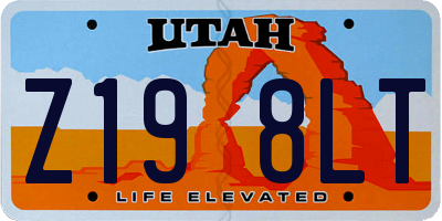 UT license plate Z198LT