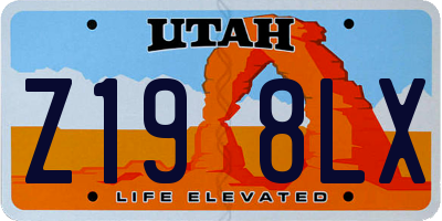 UT license plate Z198LX