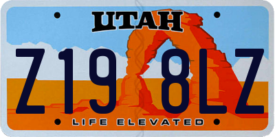 UT license plate Z198LZ