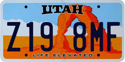 UT license plate Z198MF