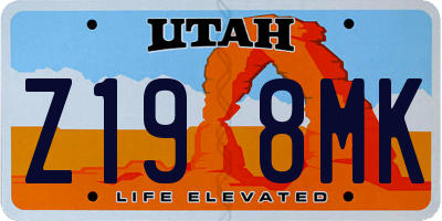 UT license plate Z198MK