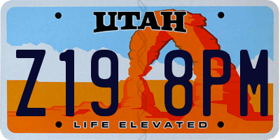 UT license plate Z198PM