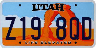 UT license plate Z198QD
