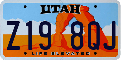 UT license plate Z198QJ