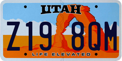 UT license plate Z198QM