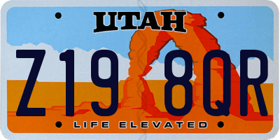 UT license plate Z198QR