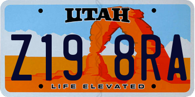 UT license plate Z198RA