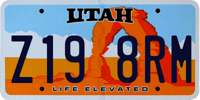 UT license plate Z198RM