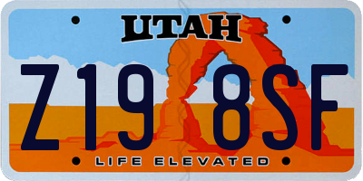 UT license plate Z198SF