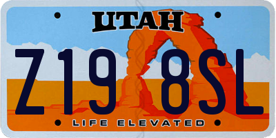 UT license plate Z198SL