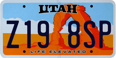 UT license plate Z198SP
