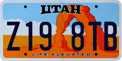 UT license plate Z198TB