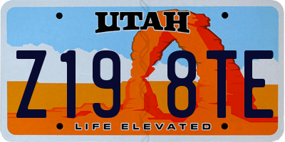 UT license plate Z198TE