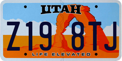 UT license plate Z198TJ