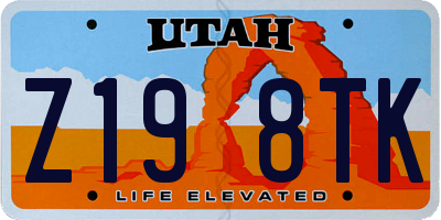 UT license plate Z198TK