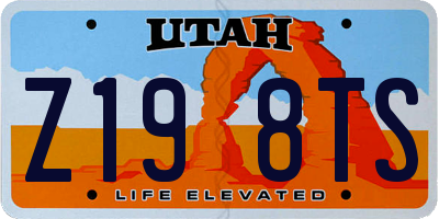 UT license plate Z198TS