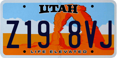 UT license plate Z198VJ