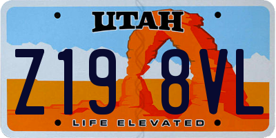 UT license plate Z198VL