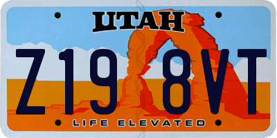 UT license plate Z198VT