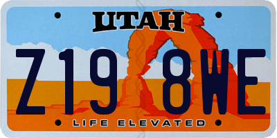 UT license plate Z198WE