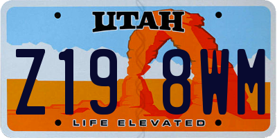 UT license plate Z198WM