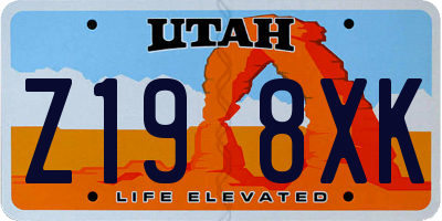 UT license plate Z198XK