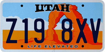 UT license plate Z198XV